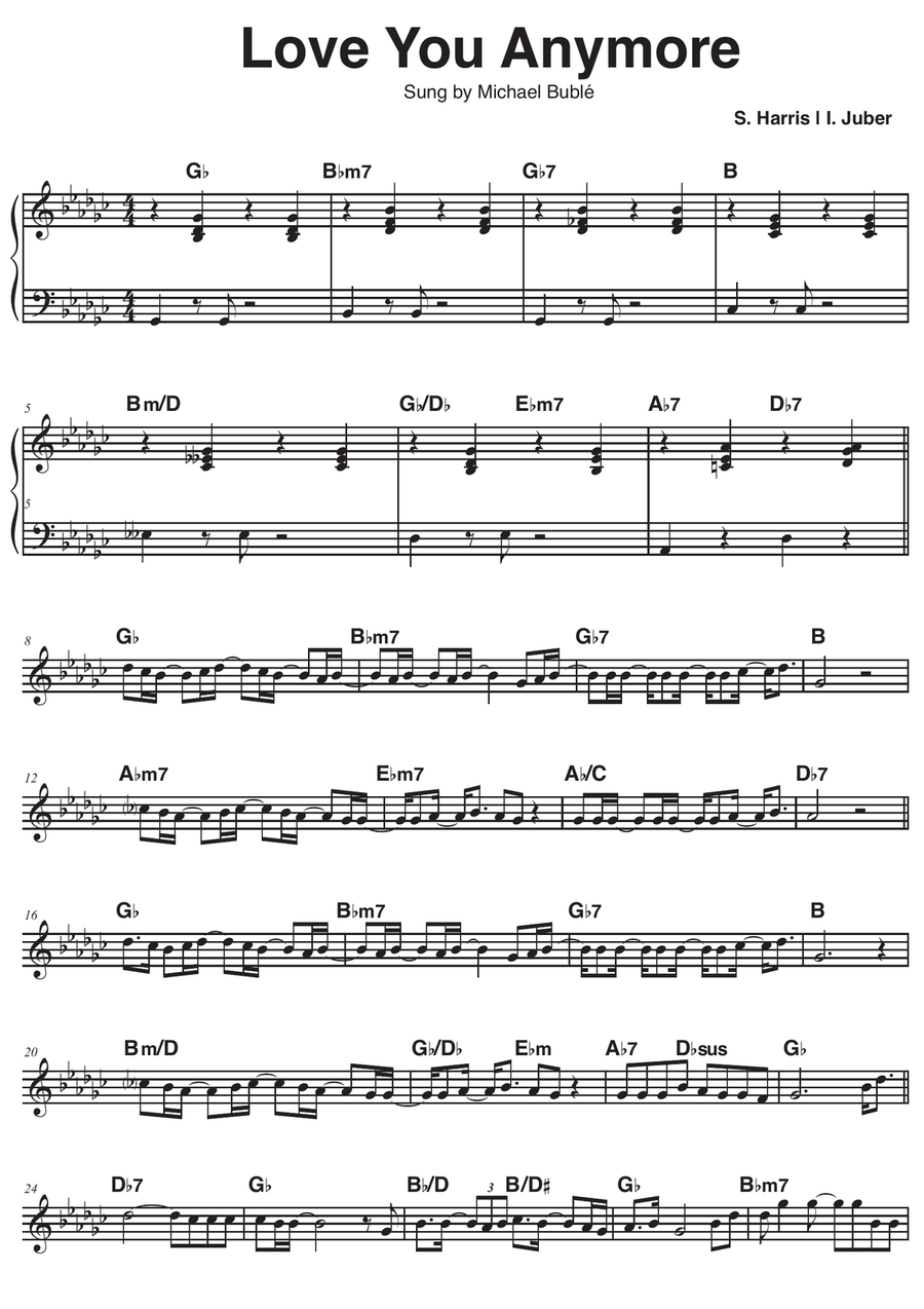 Love You Anymore Piano scores gallery preview page 1
