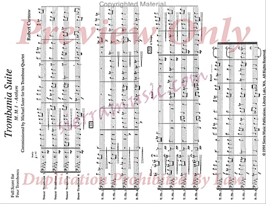 Trombania Suite Trombone Quartet scores gallery preview page 2