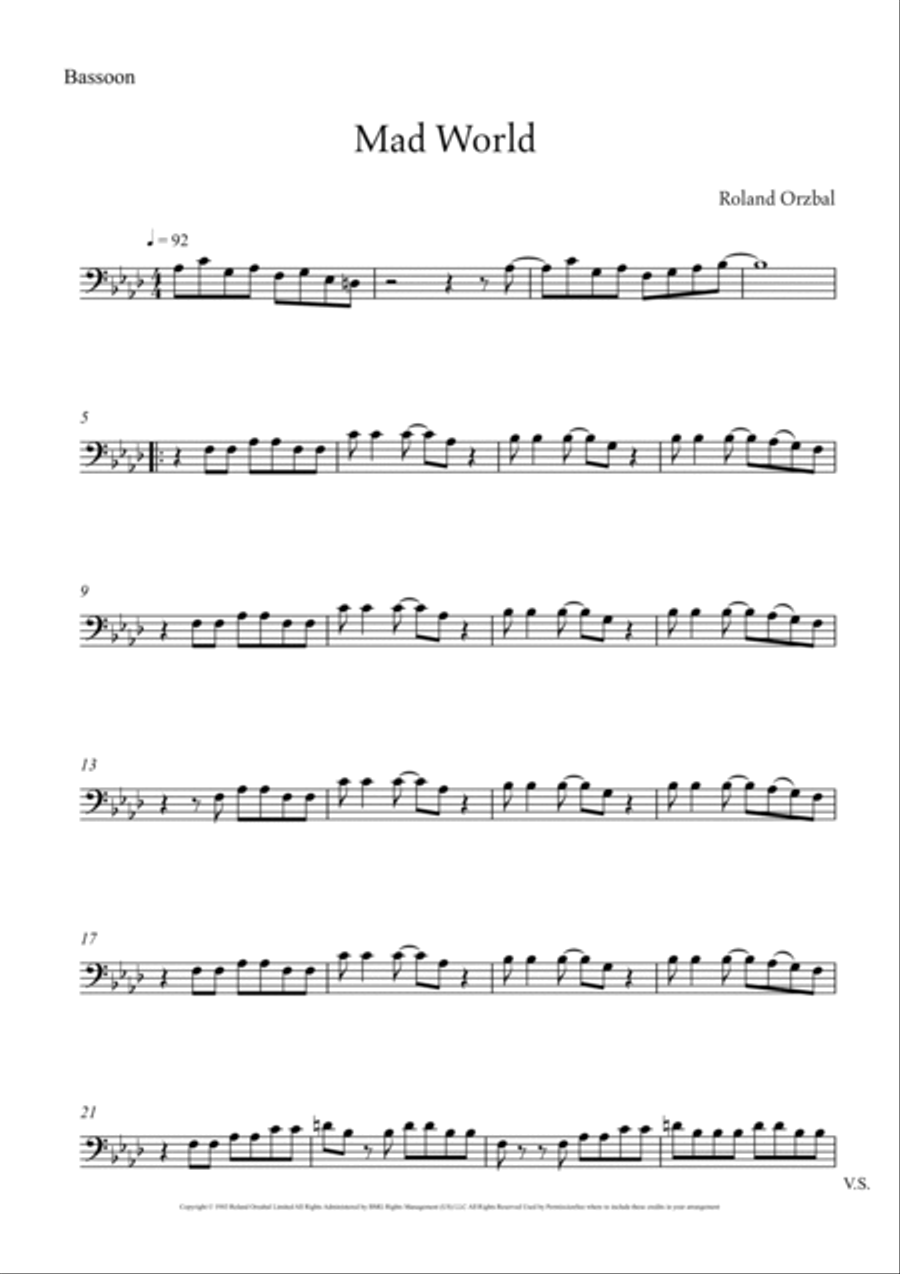 Mad World Woodwind Duet scores gallery preview page 5