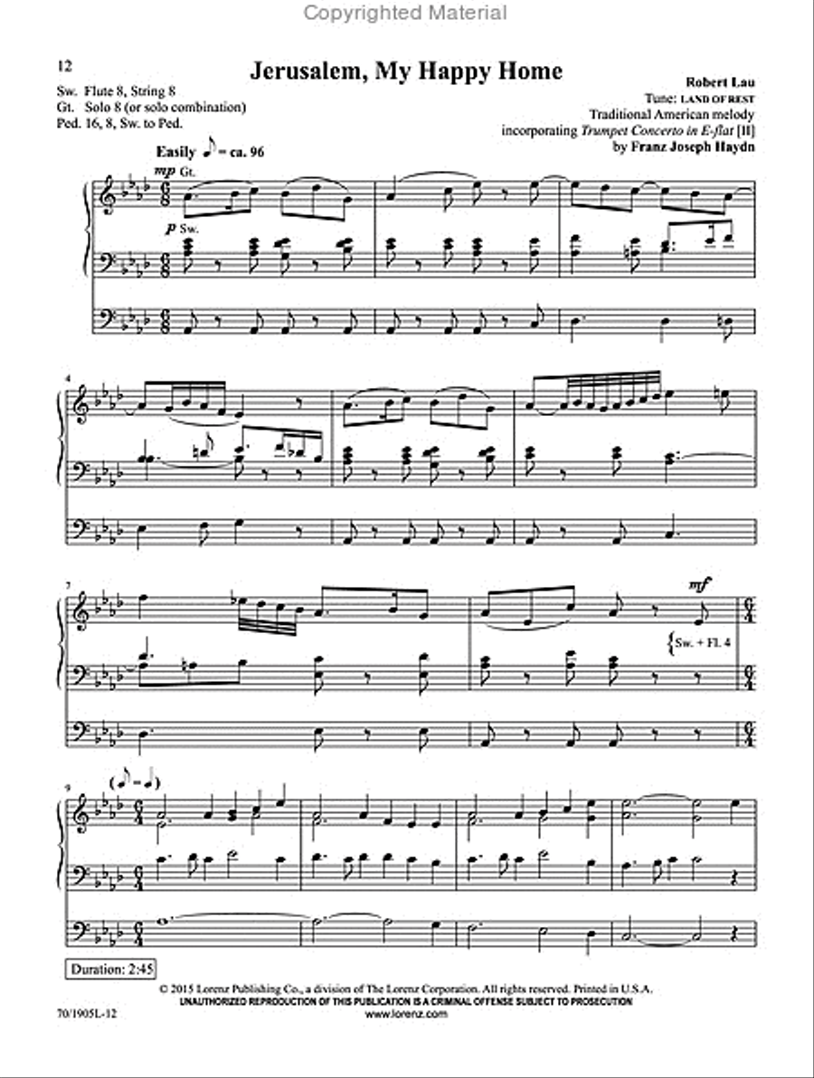Symphonic Hymns for Organ Organ Solo scores gallery preview page 6