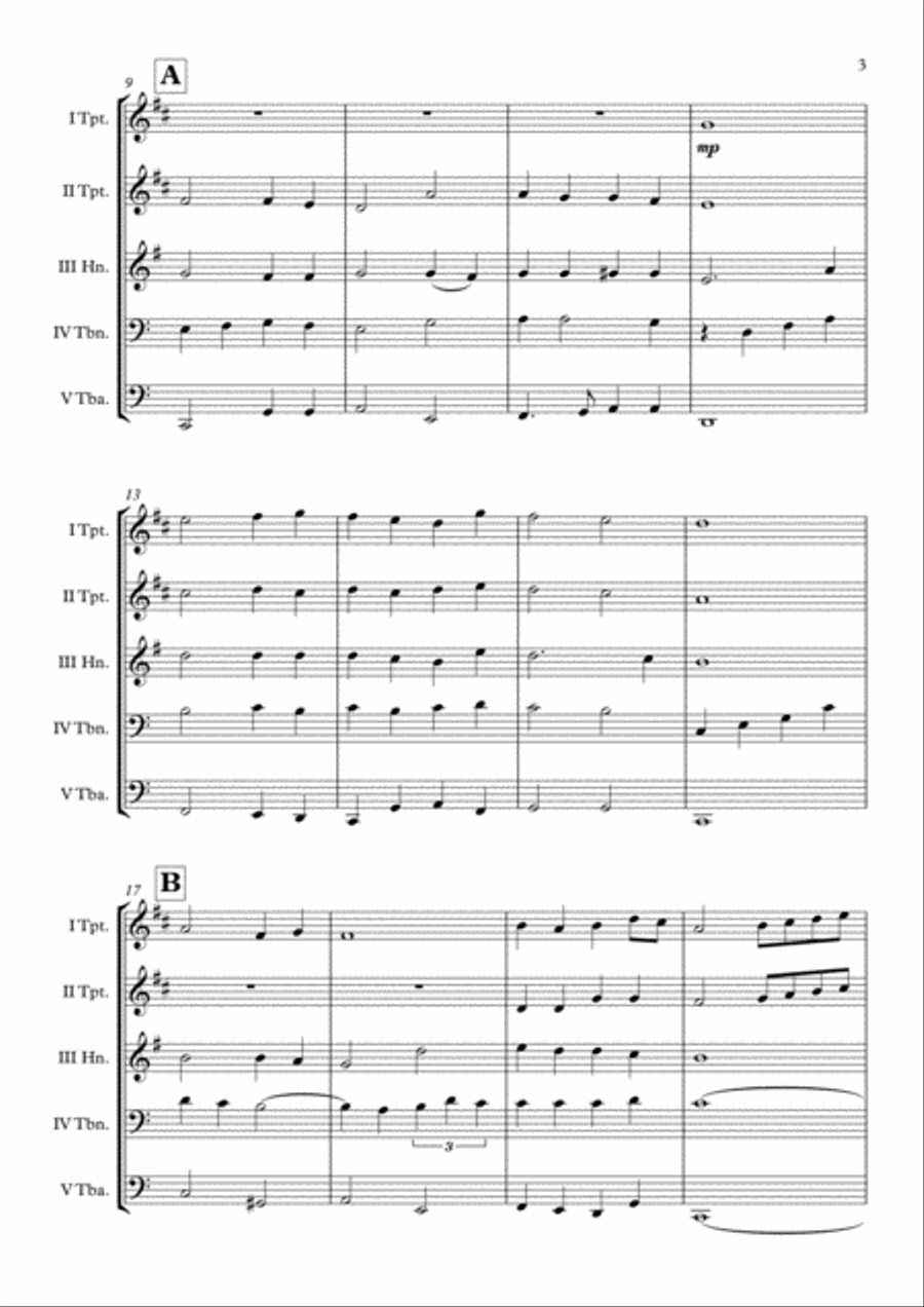 "Abide With Me" Brass Quintet arr. Adrian Wagner image number null