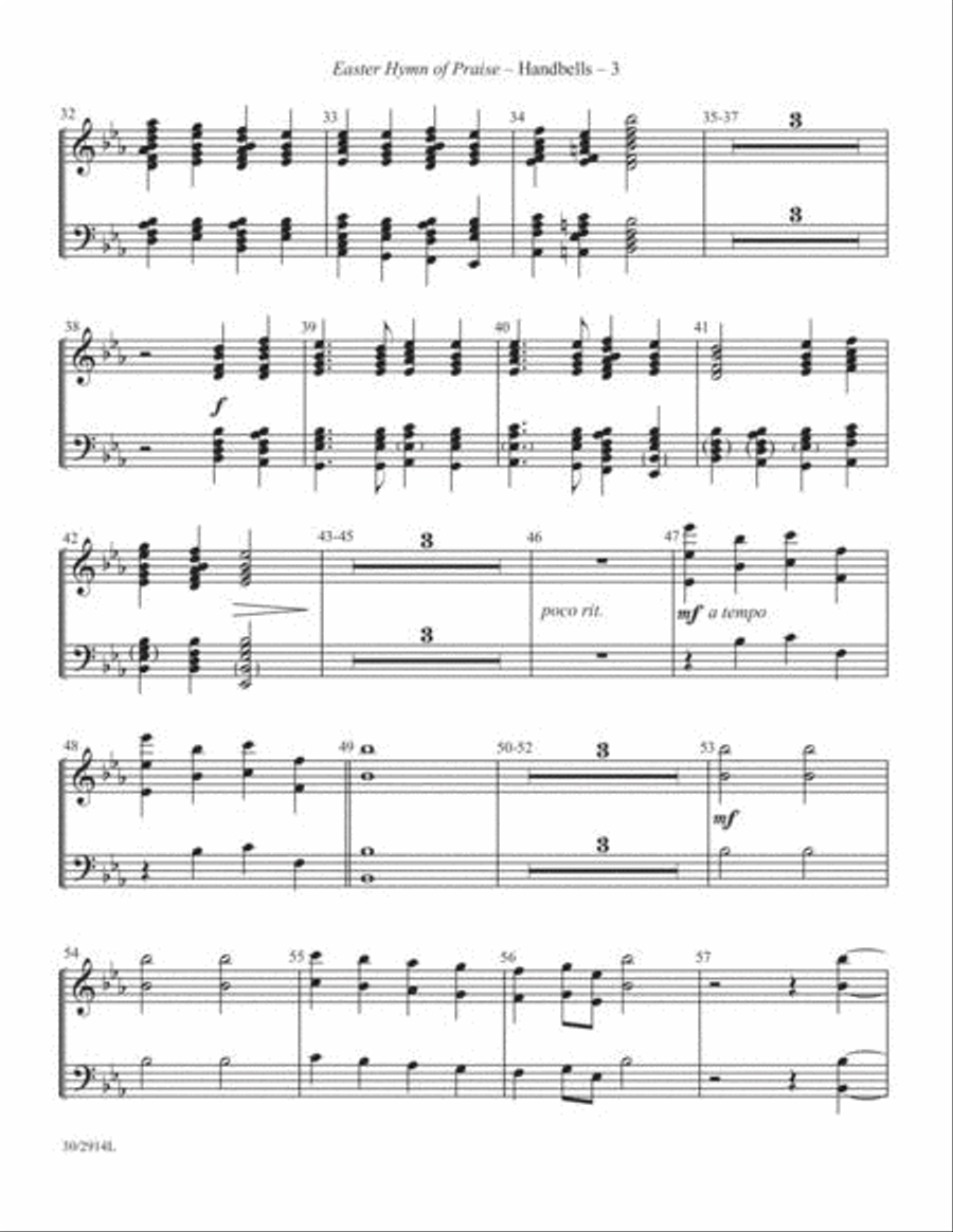 Easter Hymn of Praise - Brass and Handbells Score and Parts 5-Octaves scores gallery preview page 4