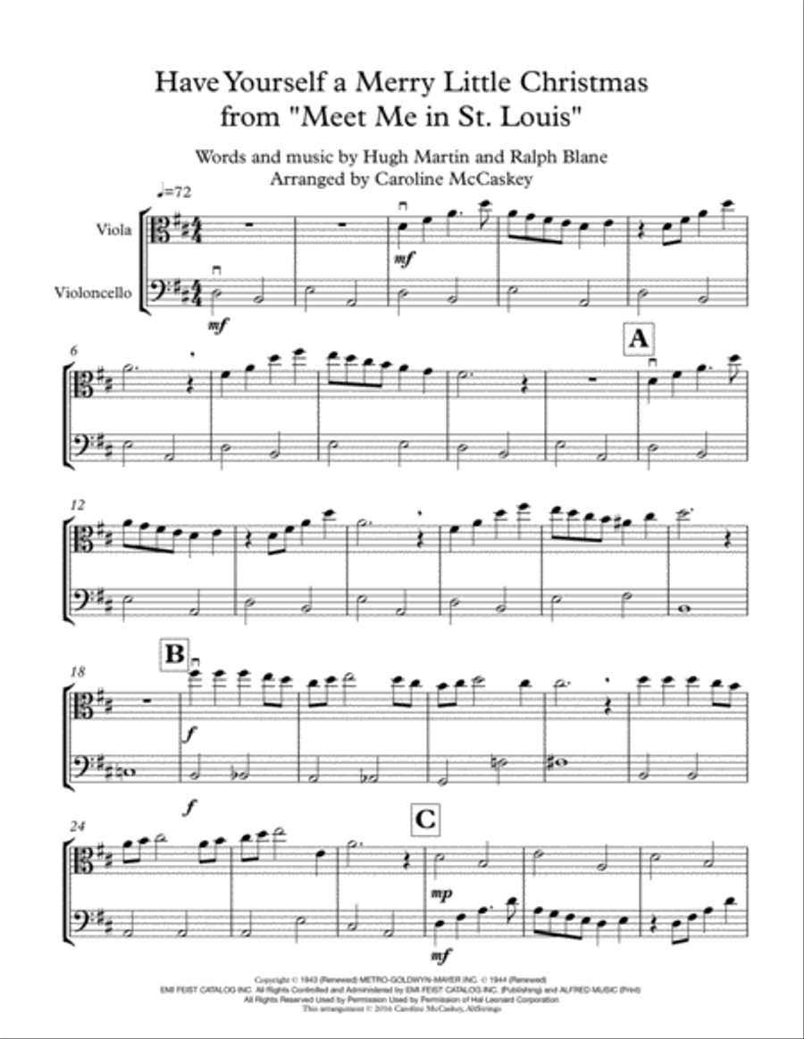 Have Yourself A Merry Little Christmas from MEET ME IN ST. LOUIS String Duet scores gallery preview page 2