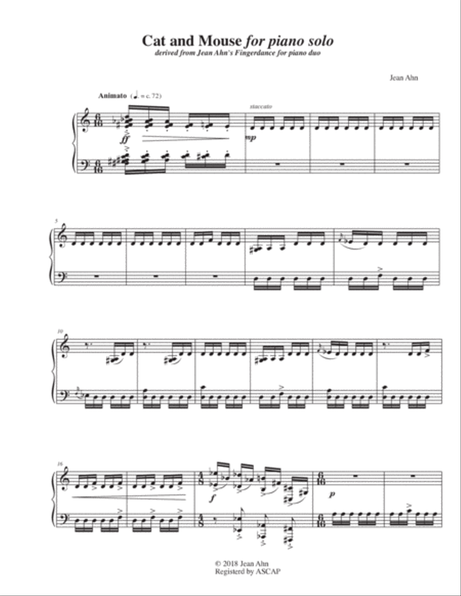 Cat and Mouse Piano Solo scores gallery preview page 3