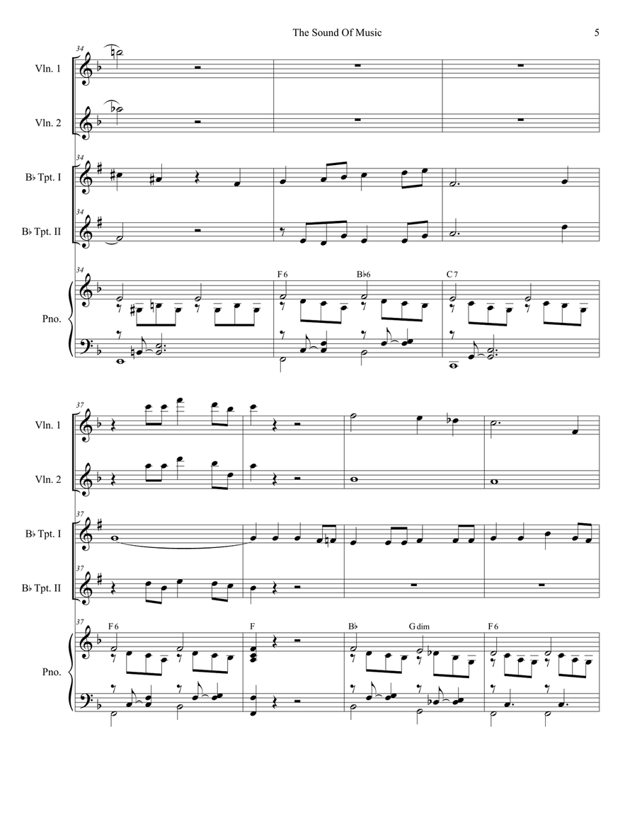 The Sound Of Music Trumpet Duet scores gallery preview page 5