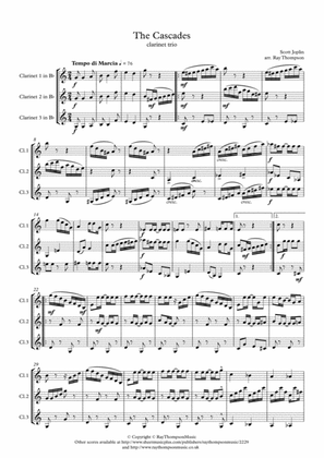 Book cover for Scott Joplin: "The Cascades" - clarinet trio