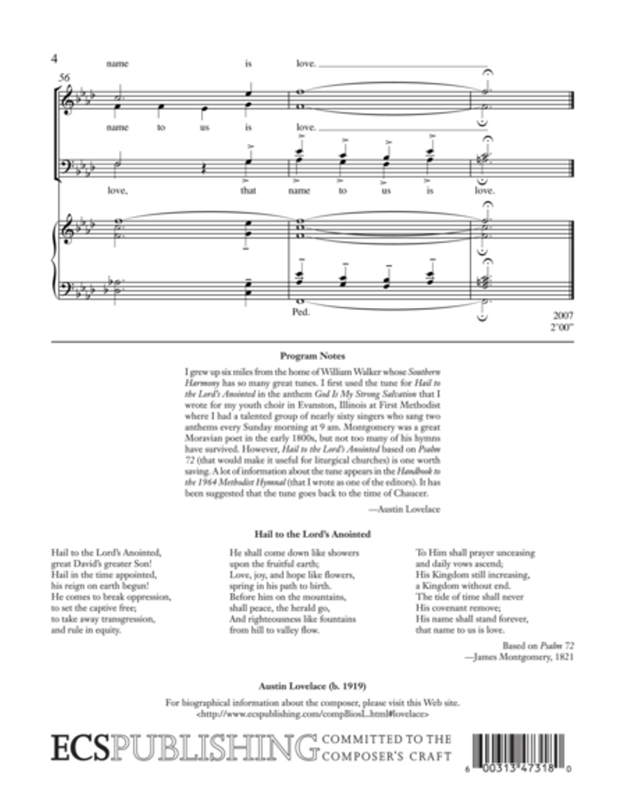 Hail to the Lord's Anointed 4-Part scores gallery preview page 9