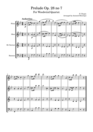 Prelude Op. 28 no 7 for Woodwind Quartet