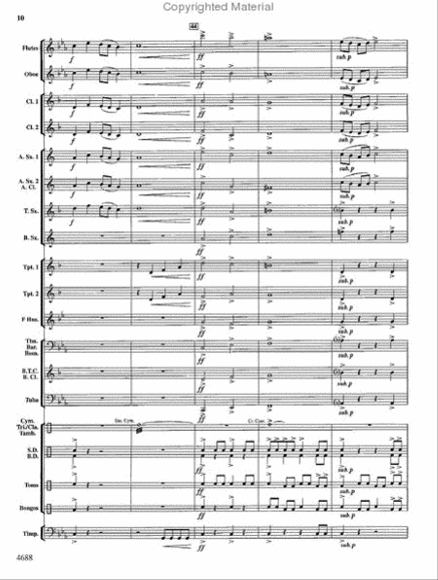 Tribal Drums Tribal Drums Concert Band scores gallery preview page 10