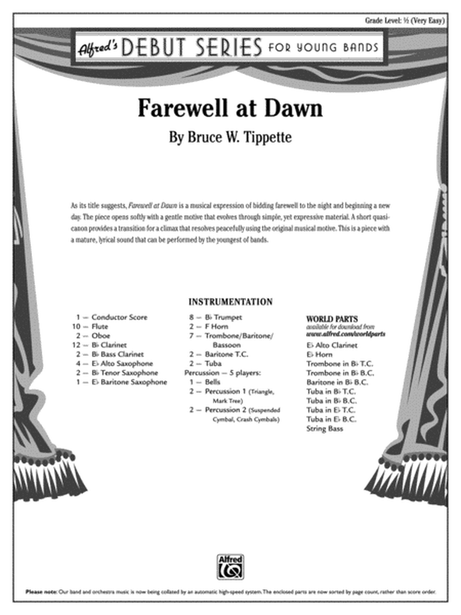 Farewell at Dawn: Score
