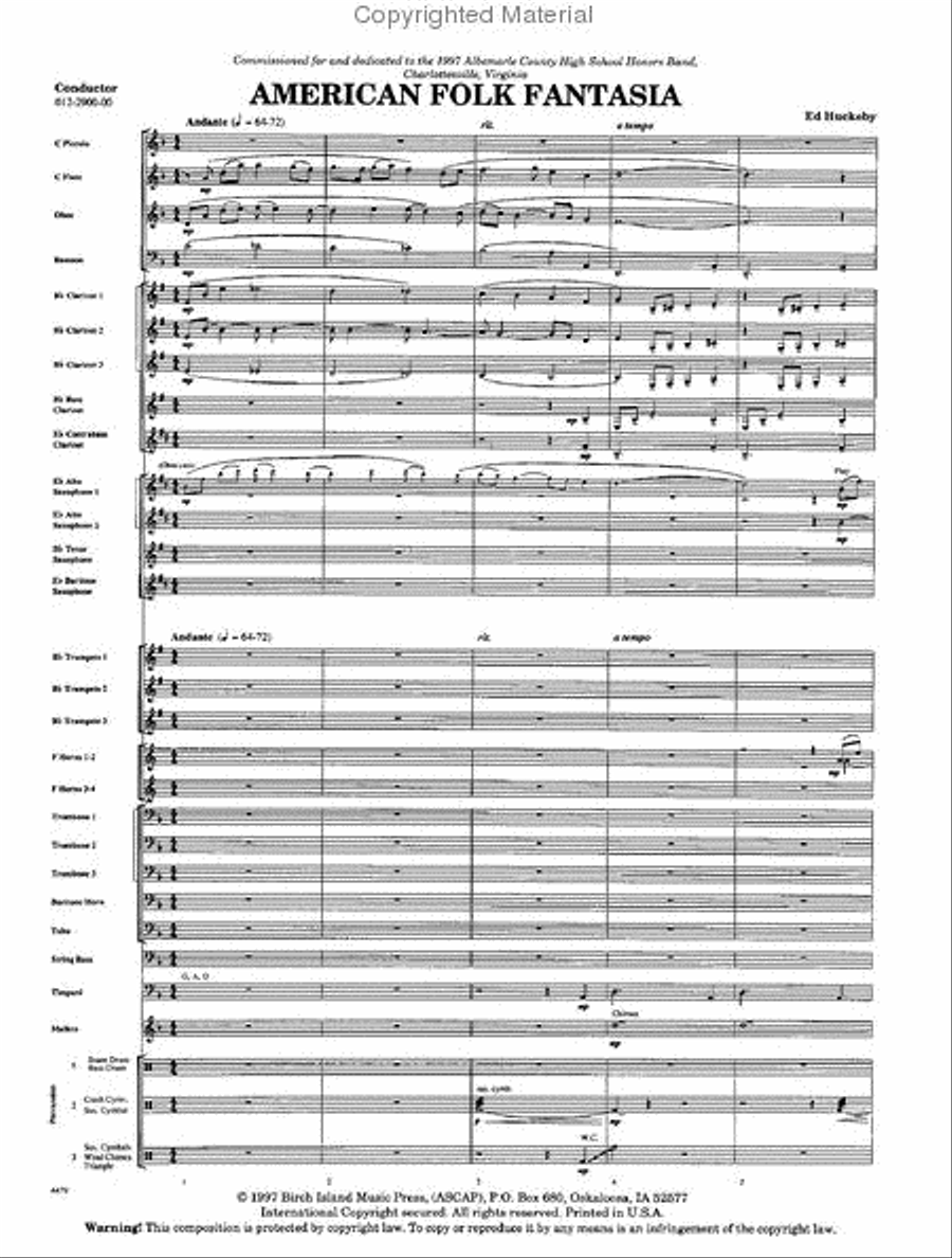 American Folk Fantasia Concert Band scores gallery preview page 2