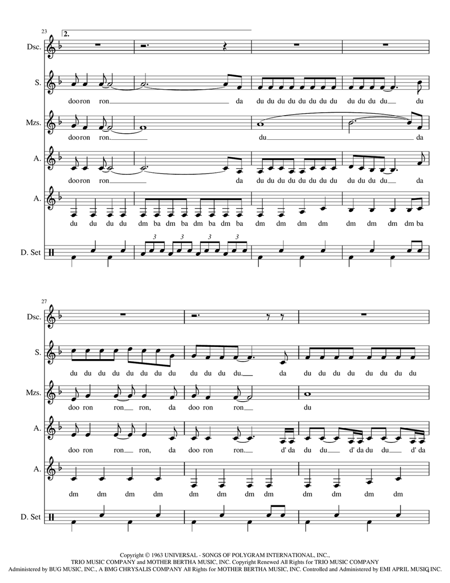 Da Doo Ron Ron (when He Walked Me Home) SSAA scores gallery preview page 4