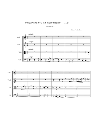 String Quartet No 2 "Sibelian" Opus 25 - 2nd Movement (2 of 4) - Score Only
