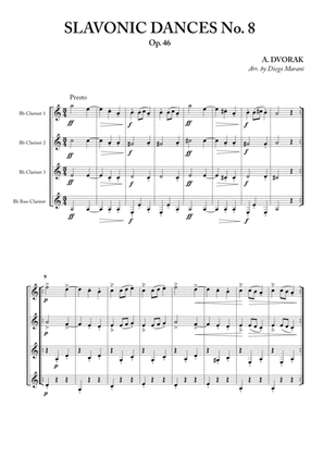 Book cover for Slavonic Dances No. 8 Op. 46 for Clarinet Quartet