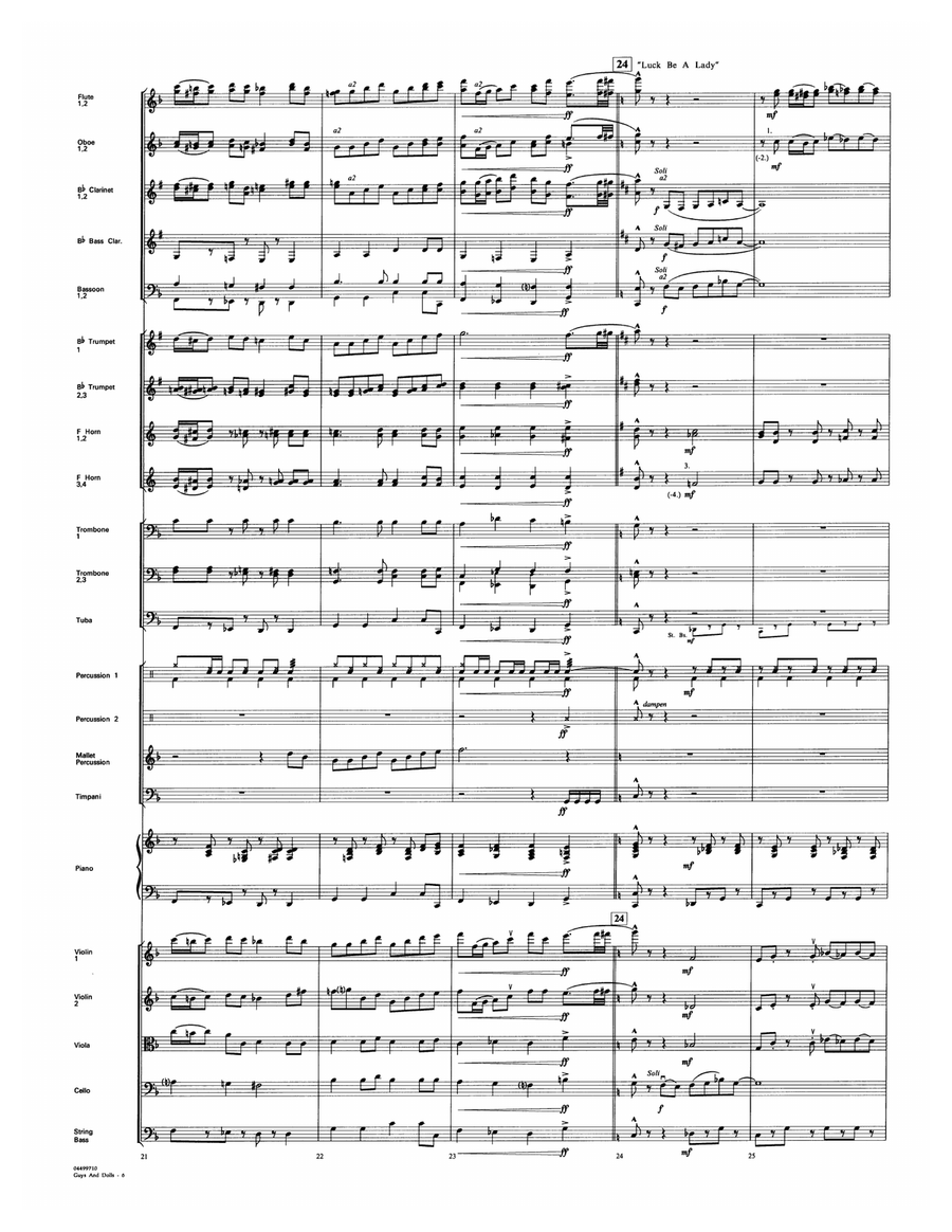 Music from Guys and Dolls (arr. Calvin Custer) - Full Score Full Orchestra scores gallery preview page 6