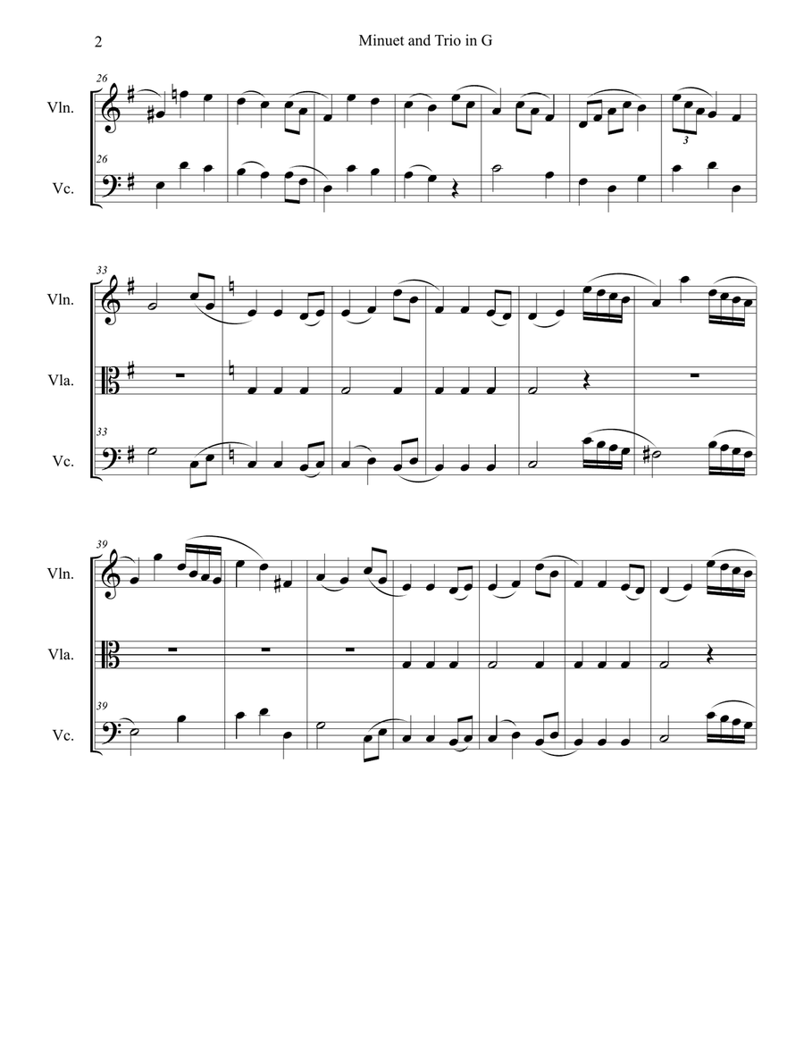 Minuet and Trio in G String Trio scores gallery preview page 3