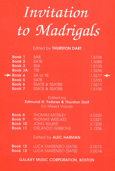 Invitation to Madrigals, Book 4