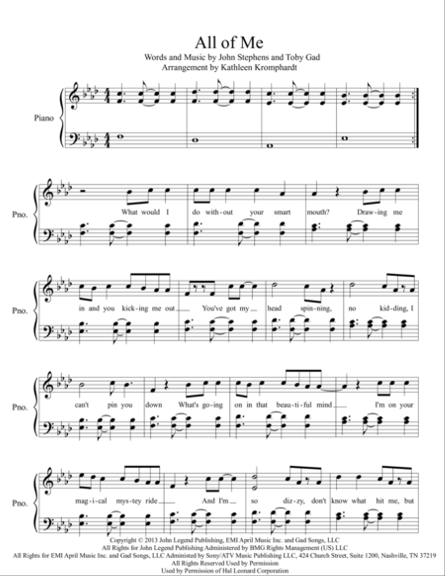 All Of Me Voice scores gallery preview page 1
