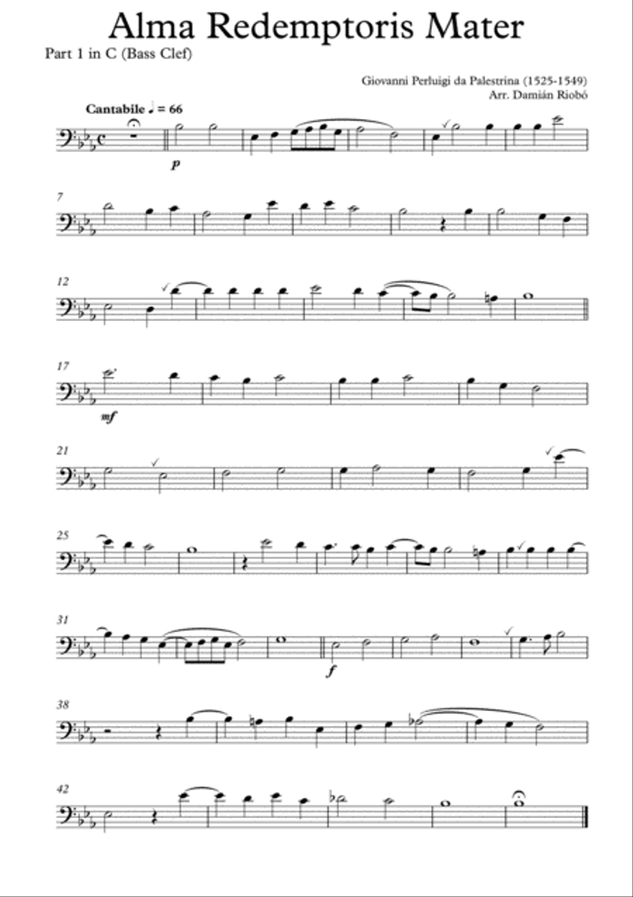 Alma Redemptoris Mater Brass Ensemble scores gallery preview page 5