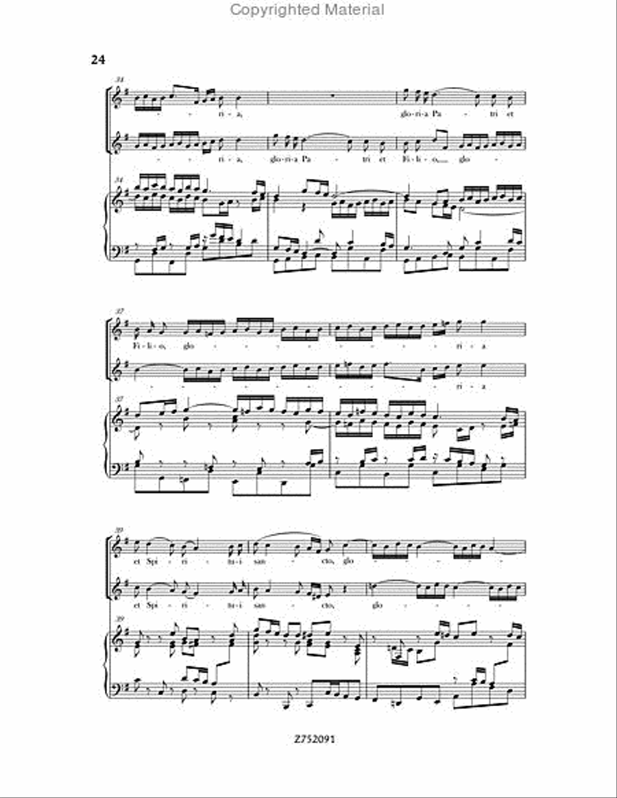 Cantata No. 191: Gloria in Excelsis Deo, BWV 191 4-Part scores gallery preview page 24