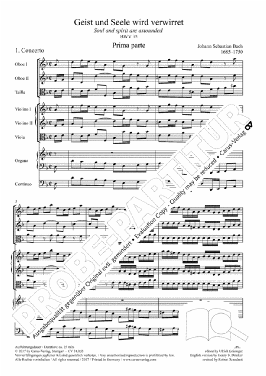 Soul and spirit are astounded (Geist und Seele wird verwirret) English Horn scores gallery preview page 6