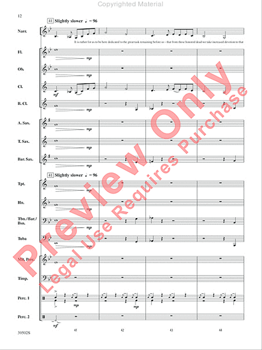 The Gettysburg Address Concert Band scores gallery preview page 13