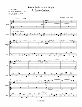 Seven Preludes for Organ, 7. Basso Ostinato