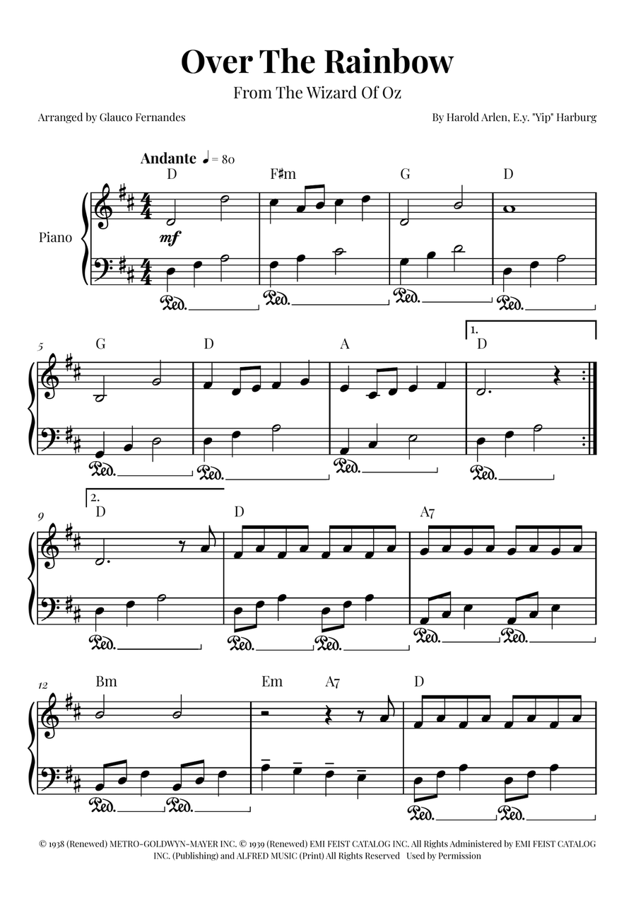 Over The Rainbow Piano Method scores gallery preview page 1