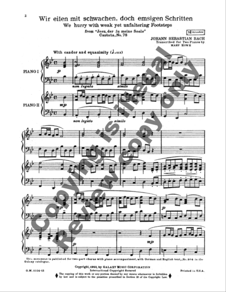 Wir eilen mit schwachen, doch emsigen Schritten Piano Duet scores gallery preview page 8