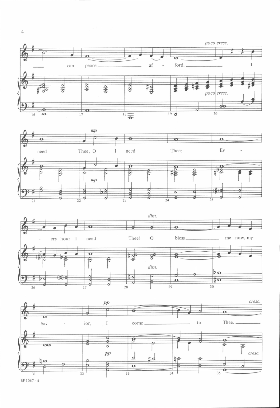 I Need Thee Every Hour 4-Part scores gallery preview page 3
