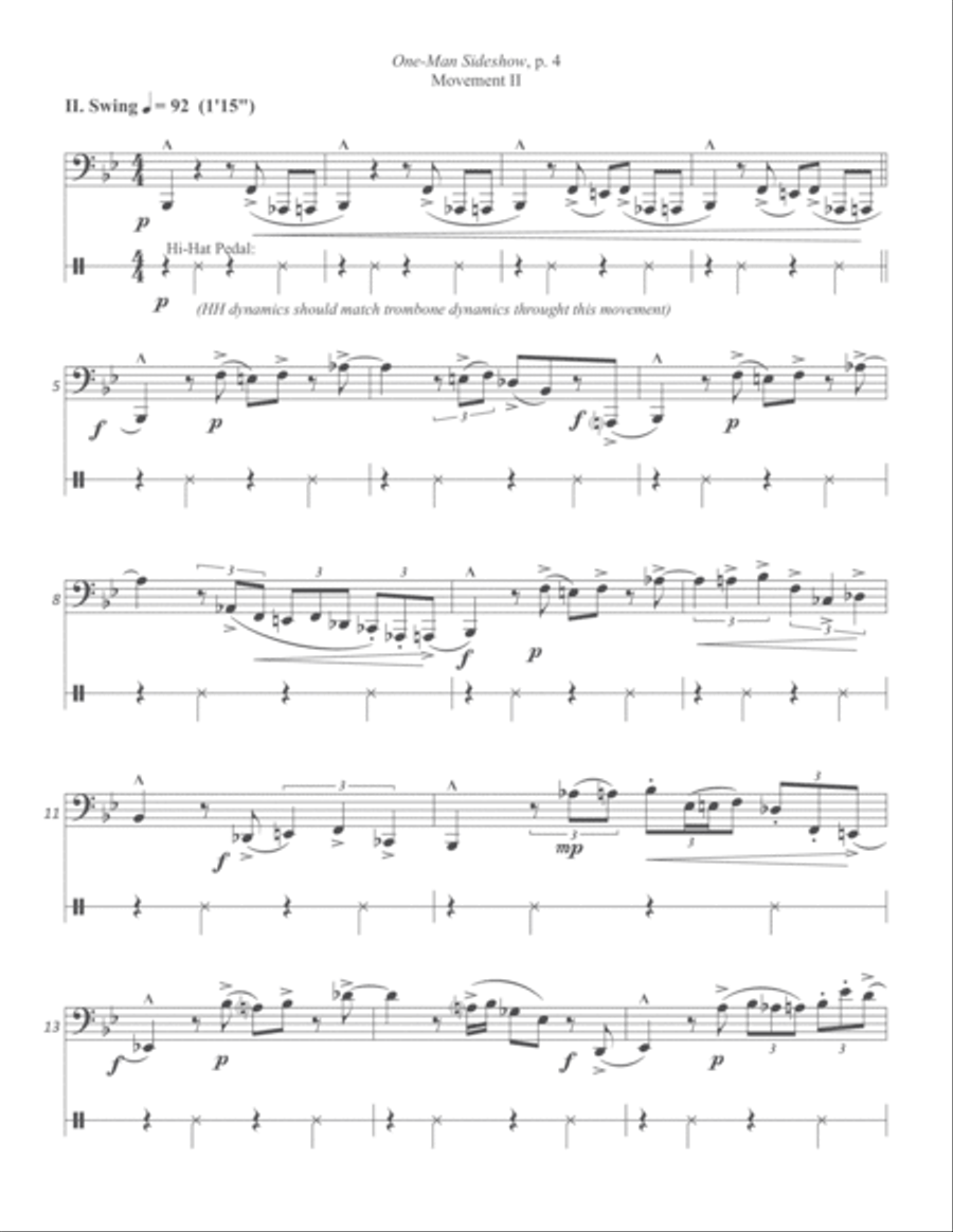One-Man Sideshow (Bass Trombone & Hi-Hat) Bass Trombone scores gallery preview page 4