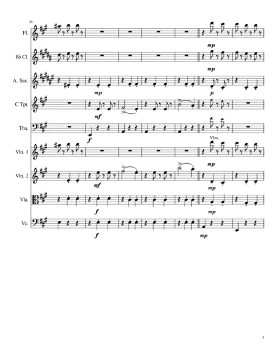 The Blue Danube / An der schönen blauen Donau, Op. 314 - J Strauss Jr. (Mixed Ensemble) Small Ensemble scores gallery preview page 5