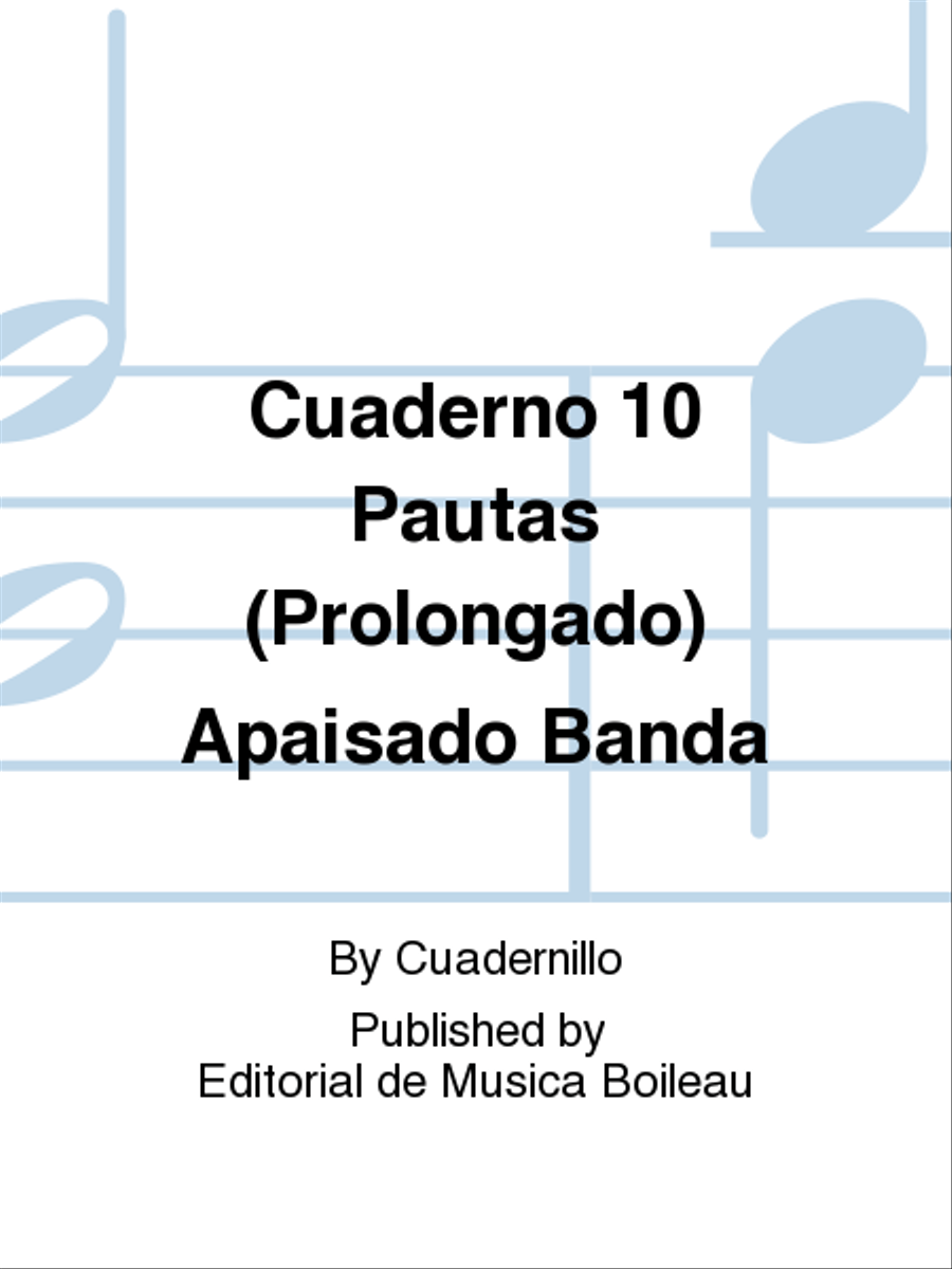 Cuaderno 10 Pautas (Prolongado) Apaisado Banda Staff Paper scores gallery preview page 1