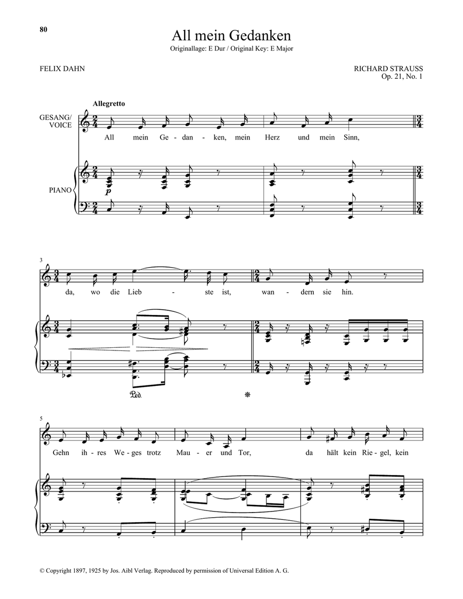 All Mein Gedanken (Low Voice) Low Voice scores gallery preview page 1