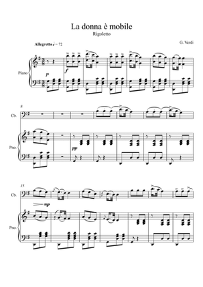 Book cover for Giuseppe Verdi - La donna e mobile (Rigoletto) Double Bass - G Key