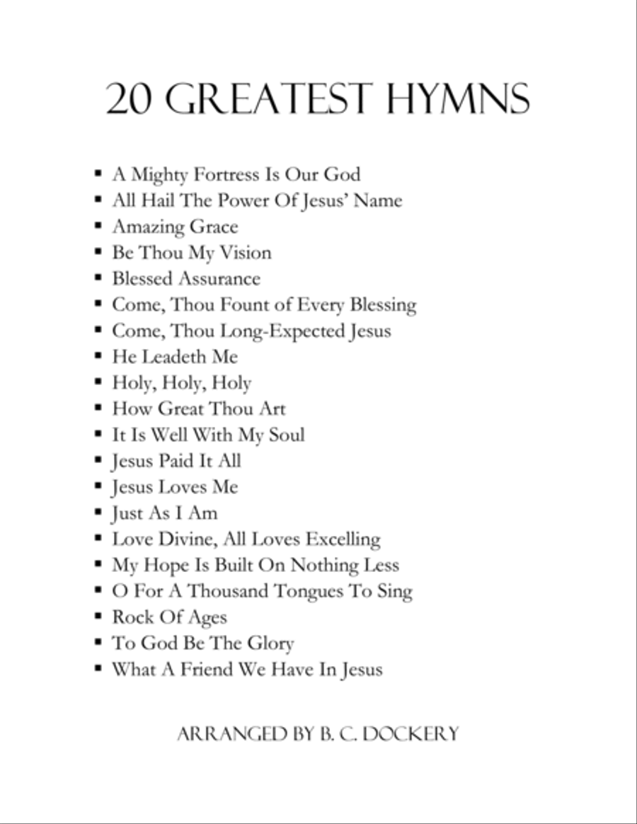 20 Greatest Hymns for Solo Piano Piano Solo scores gallery preview page 2