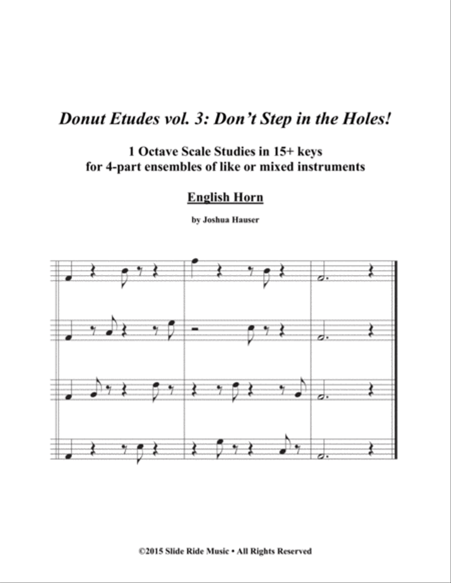 Donut Etudes vol. 3: Don’t Step in the Holes! – English Horn Quartet English Horn scores gallery preview page 1