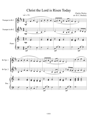 Christ the Lord is Risen Today (trumpet duet) with optional piano accompaniment