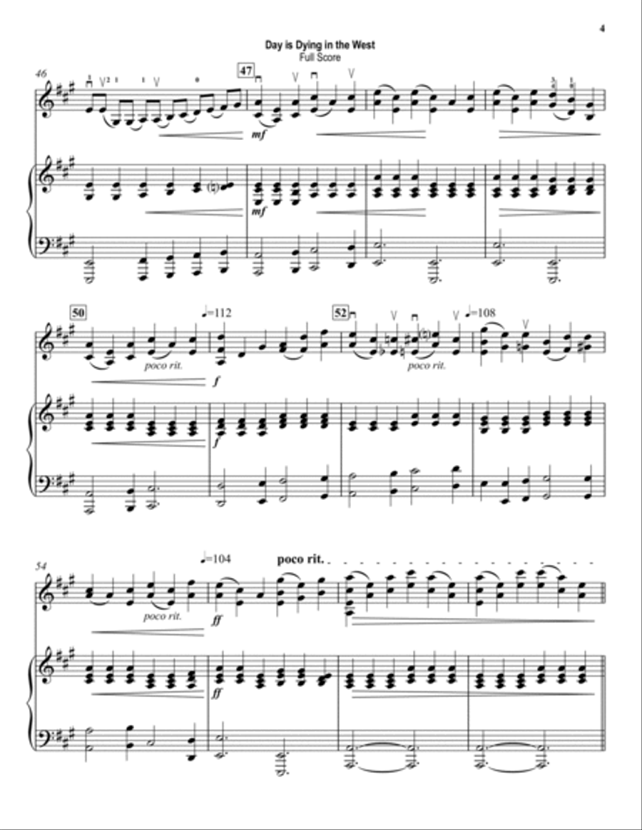 Day is Dying in the West - arranged for violin solo with piano by Stephen R Dalrymple Violin Solo scores gallery preview page 4