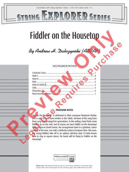 Fiddler on the Housetop image number null