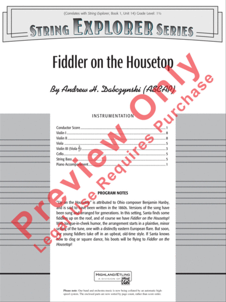 Fiddler on the Housetop Fiddler on the Housetop String Orchestra scores gallery preview page 2