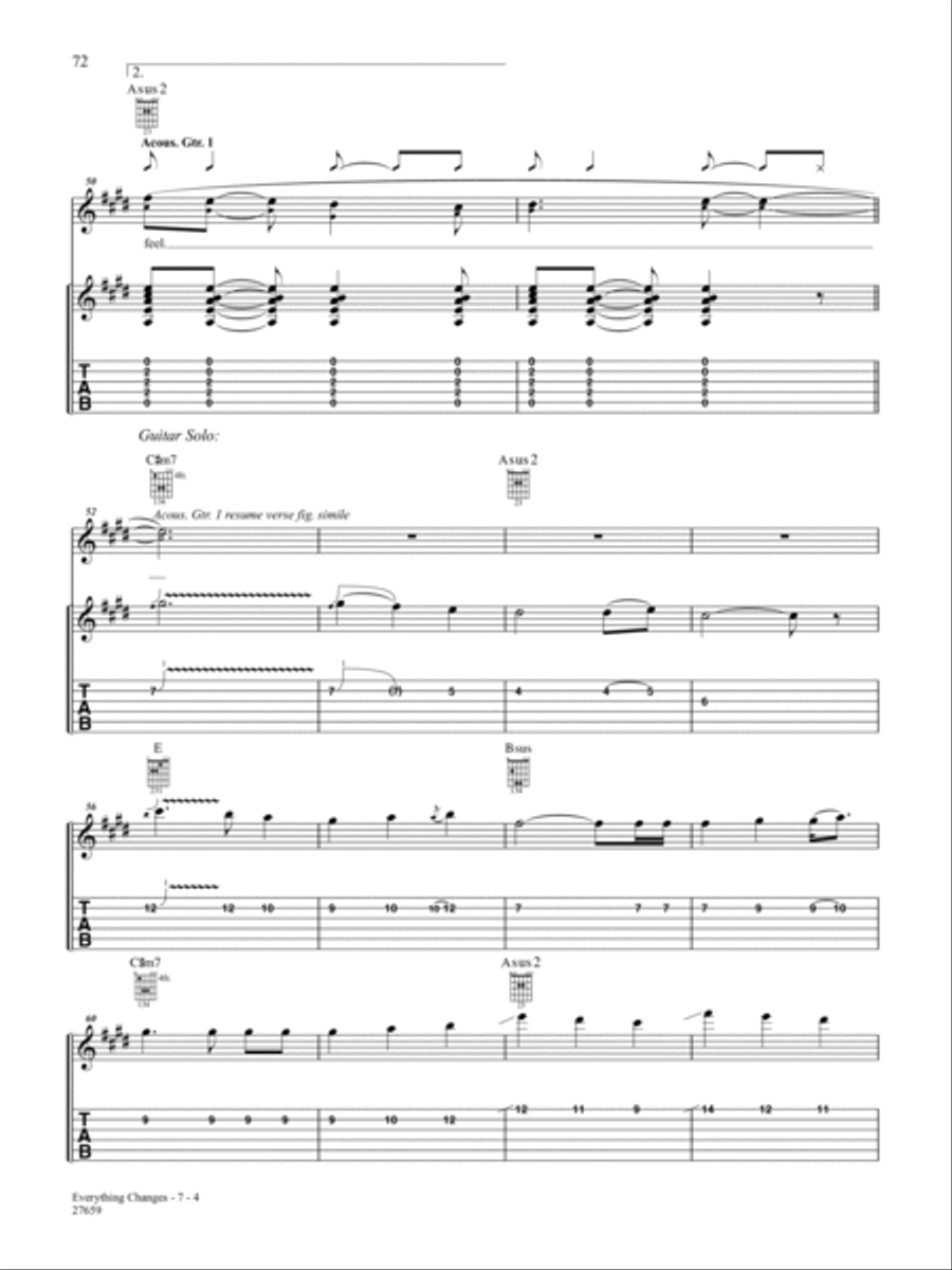 Everything Changes Guitar Tablature scores gallery preview page 4