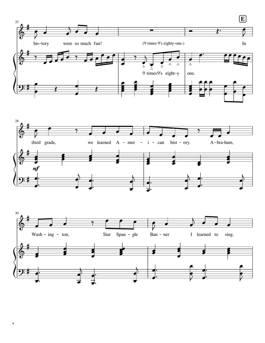 The Fifth (5th) Grade Graduation Song, Lower School Choir/Piano Choir scores gallery preview page 4
