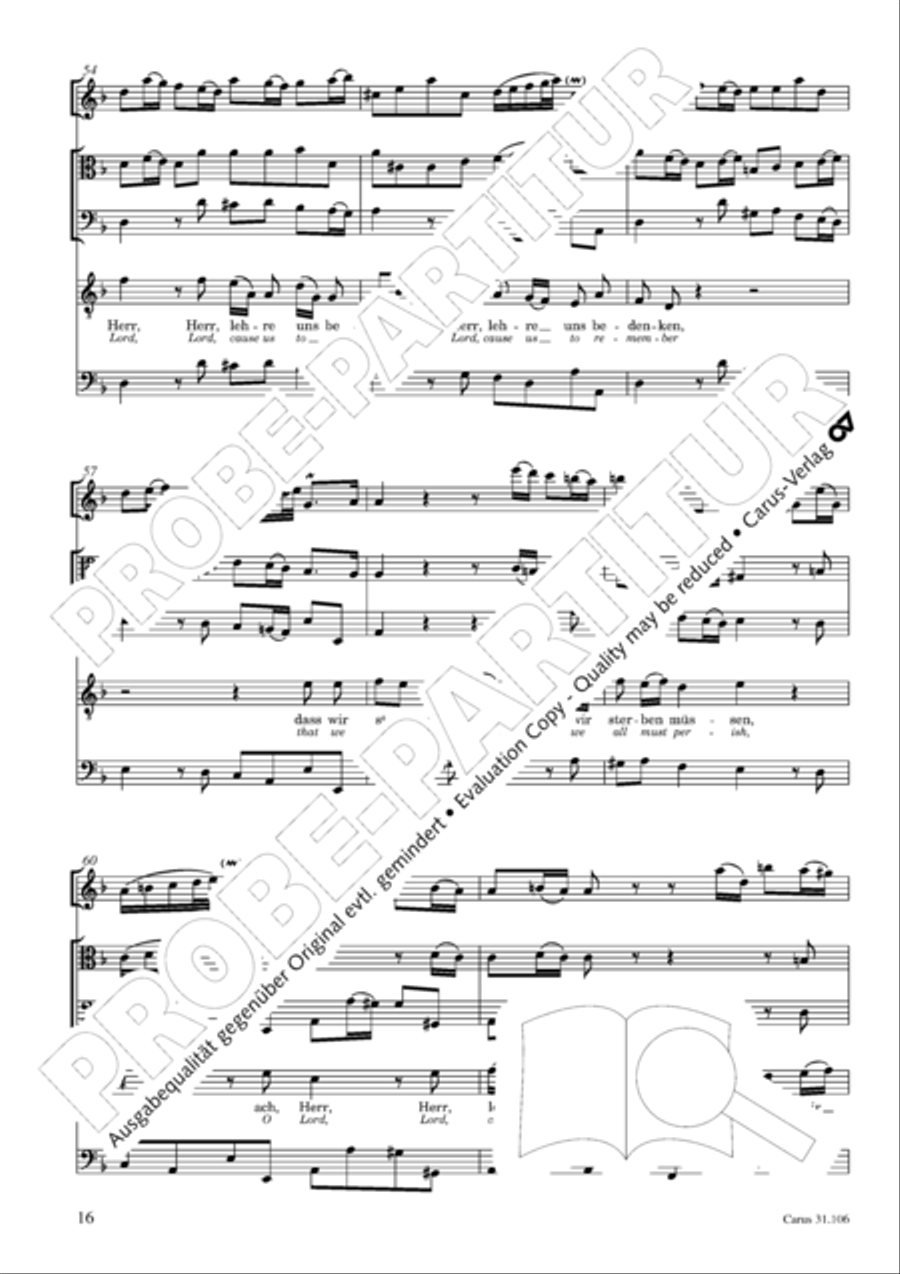 God's own time is the time appointed (Gottes Zeit ist die allerbeste Zeit) 4-Part scores gallery preview page 17