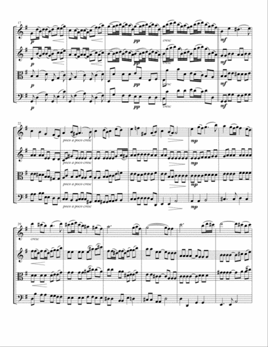 Sheep May Safely Graze String Quartet or Trio String Quartet scores gallery preview page 3