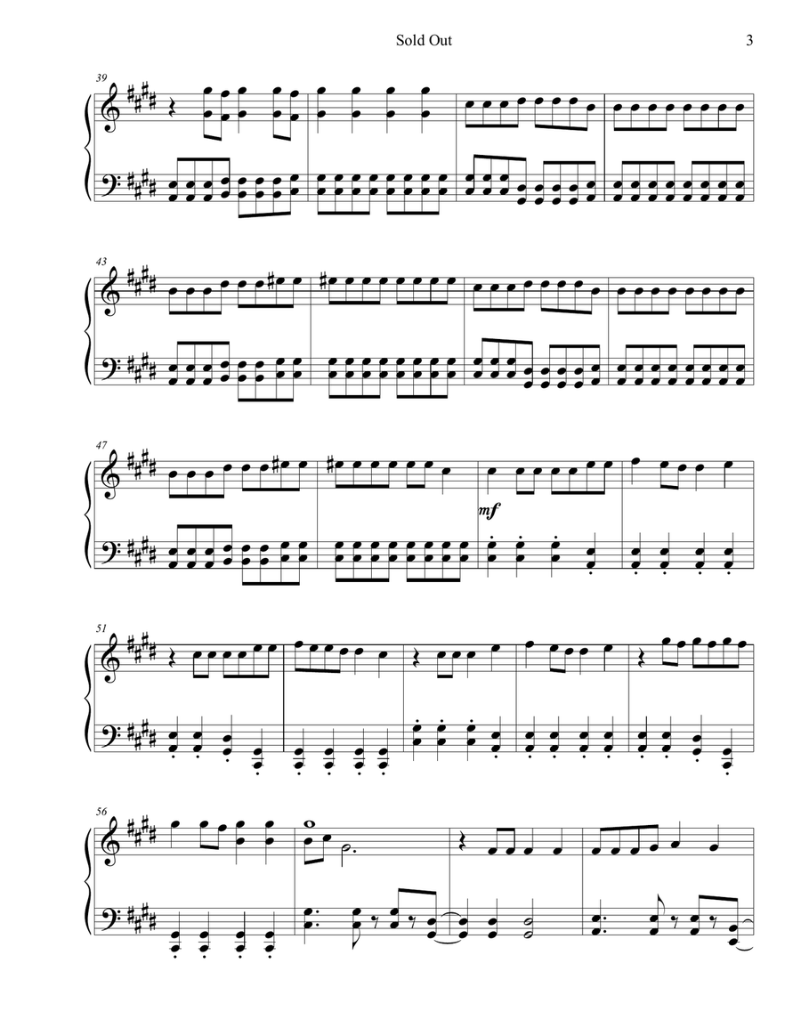 Sold Out Piano Solo scores gallery preview page 3