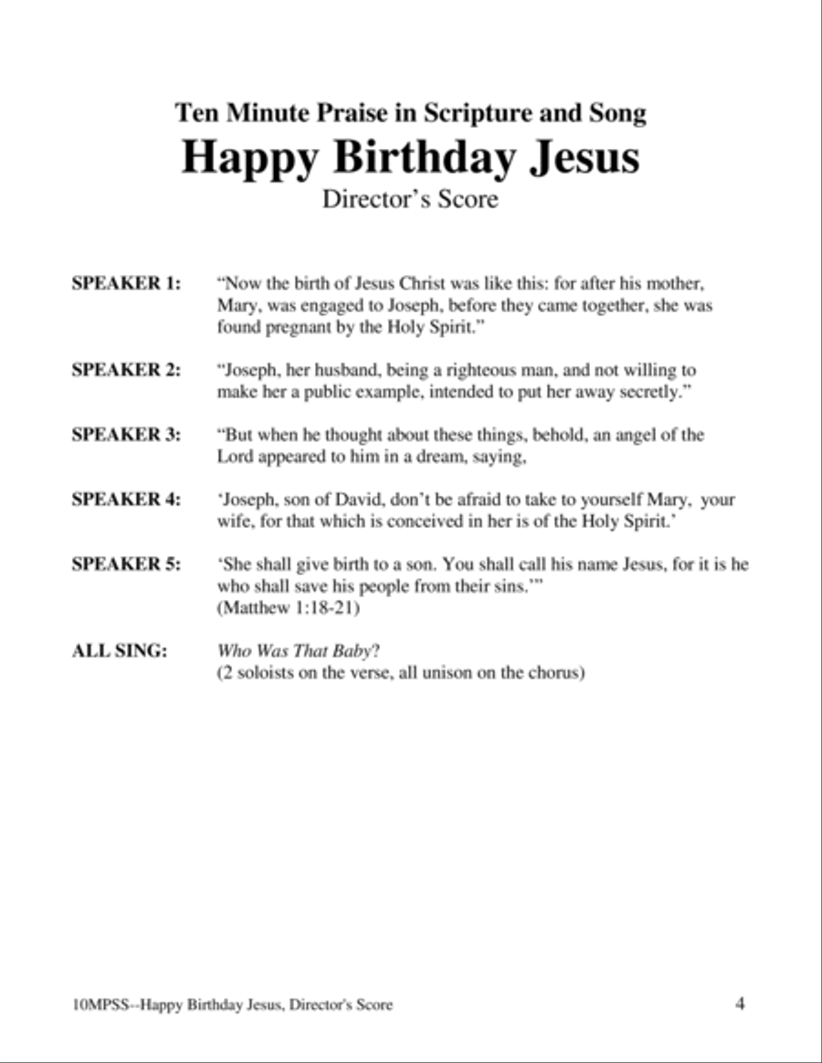 Ten Minute Praise in Scripture and Song--Happy Birthday Jesus (Children's Program) image number null