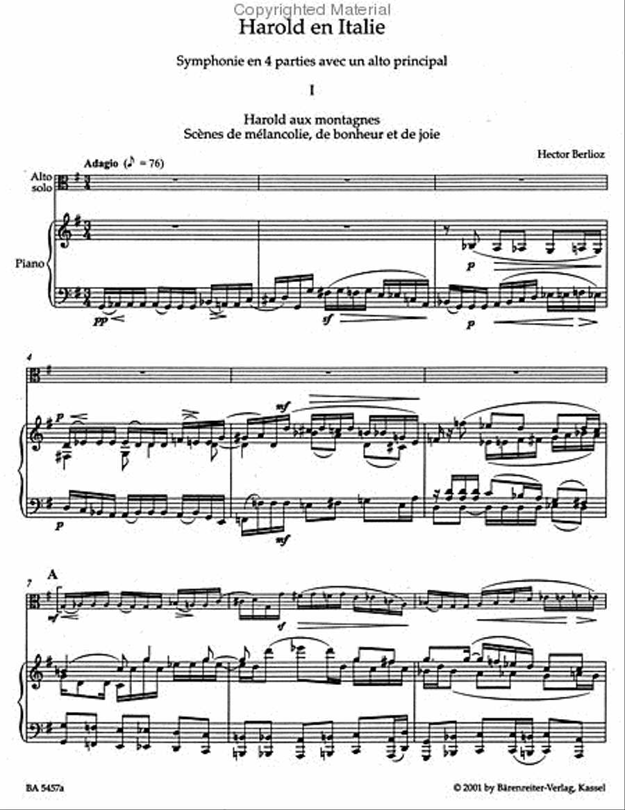 Harold en Italie Holoman 68 Piano Accompaniment scores gallery preview page 2
