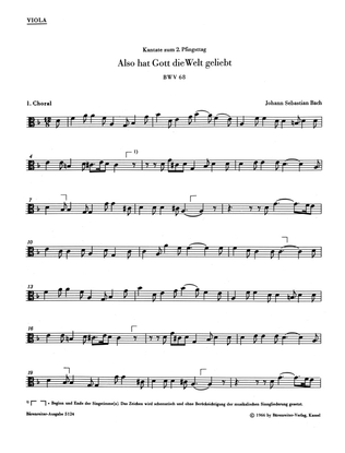 Book cover for Also hat Gott die Welt geliebt, BWV 68