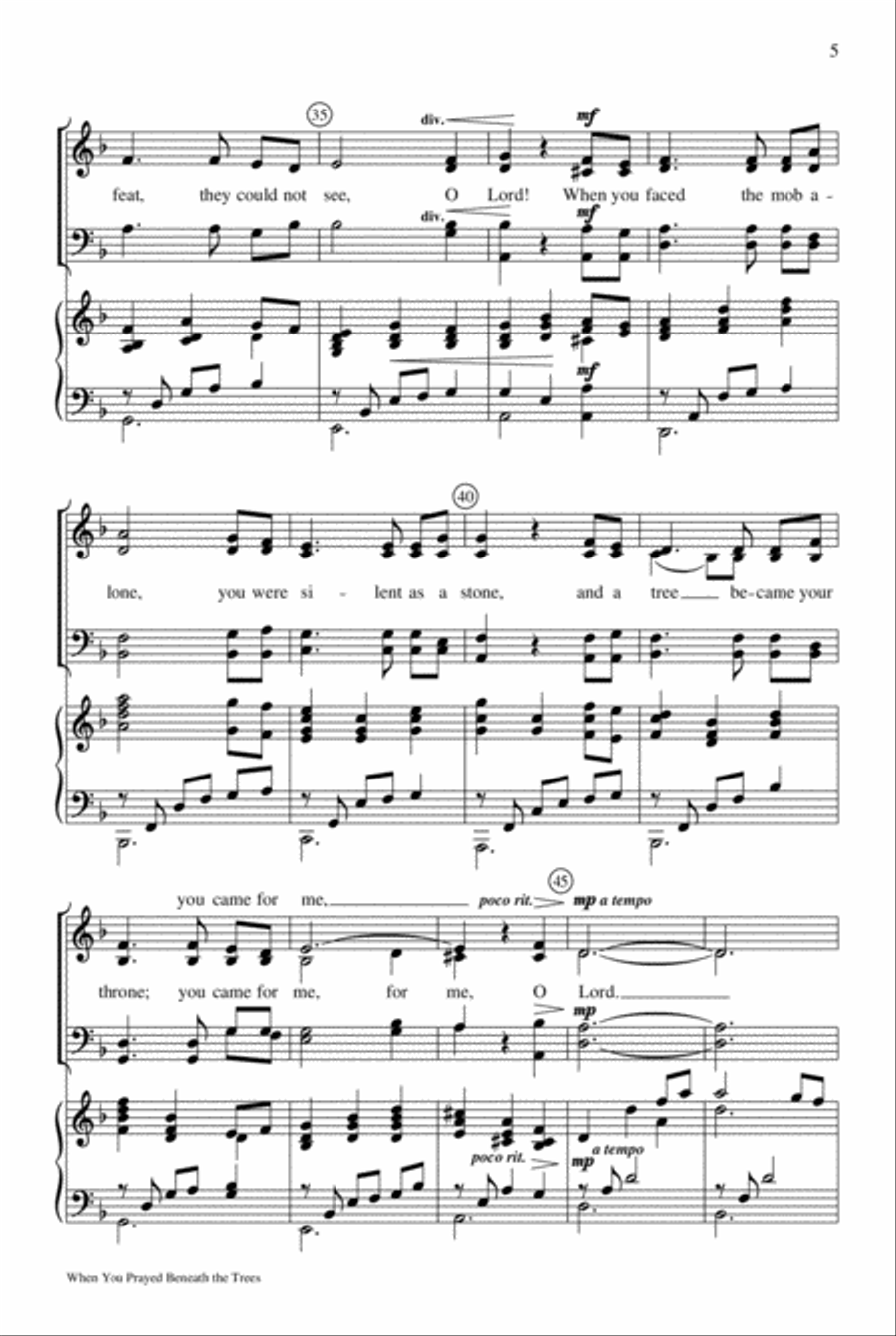 When You Prayed Beneath the Trees 4-Part scores gallery preview page 4